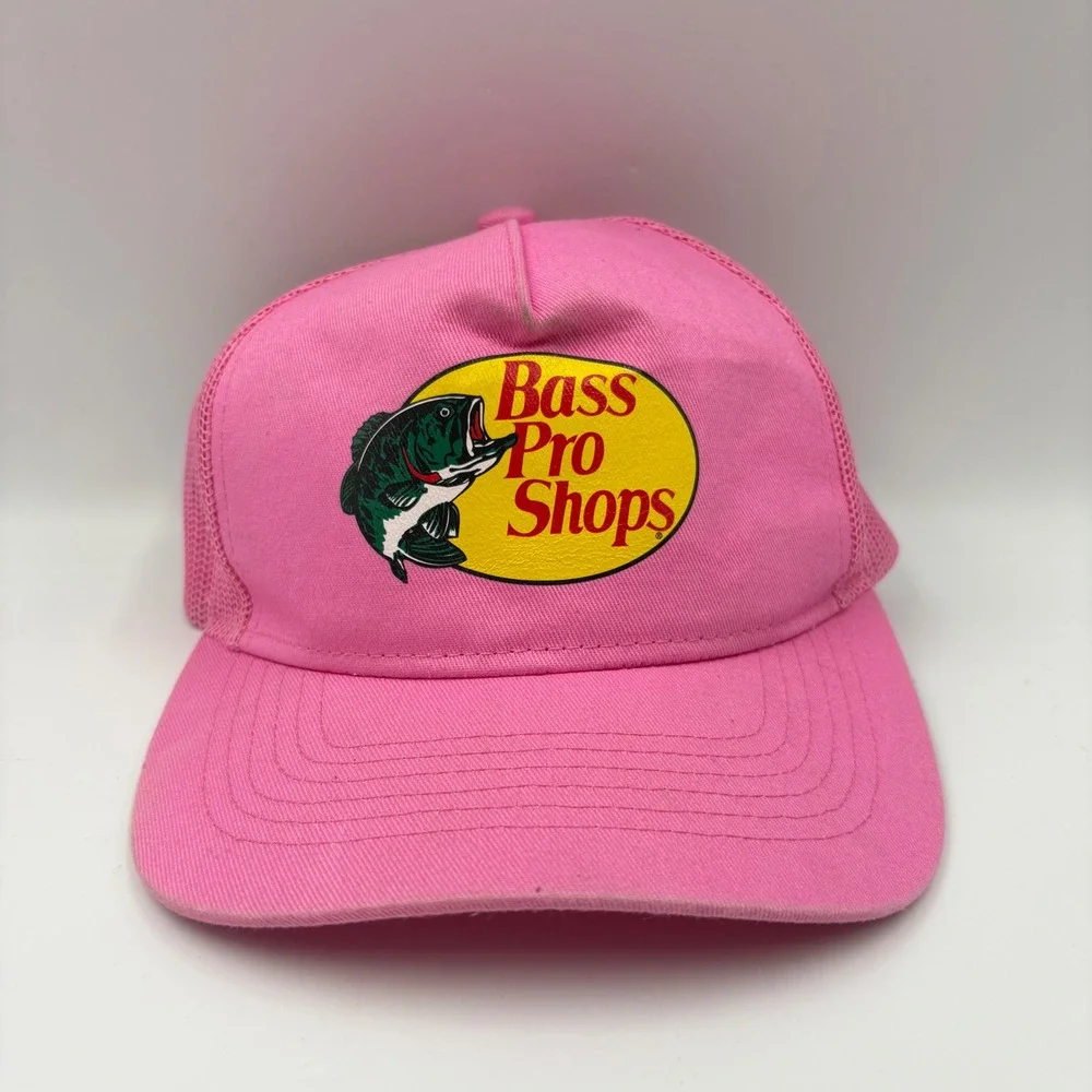 Bass Pro Shops Trucker Hat Youth OSFM Pink Mesh Back Adjustable Snapback Cap